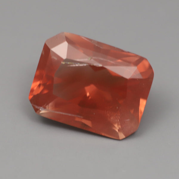 IG* Red Emerald Cut Oregon Sunstone 9x7 1.95 ct