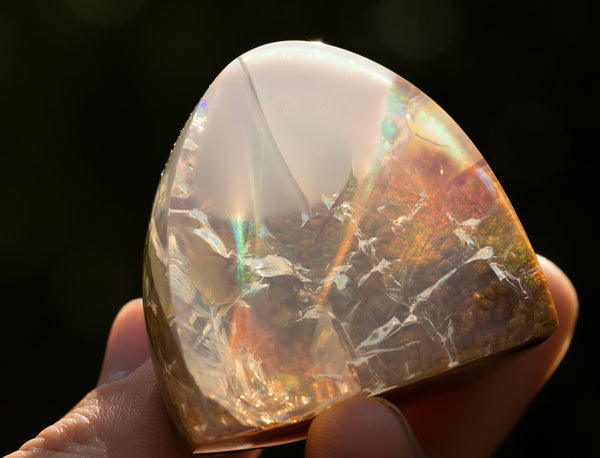 408 ct Exceptional Opal from Opal Butte, Morrow County, Oregon with Contra Luz rainbow