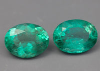 IG* 2.65CTW Zambian Emerald Oval Pair 8.5x6.5mm