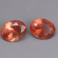 IG* 4.28ct Red Oregon Sunstone Faceted Pair 8x10 Oval