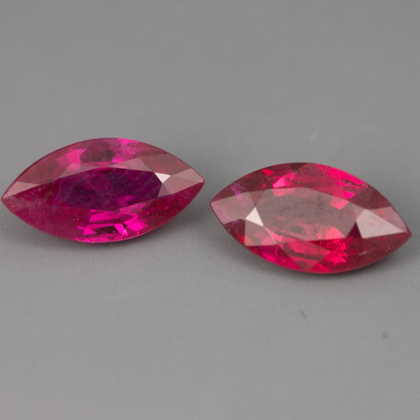 IG* 2.11ctw Burma Ruby Pair of Marquise Cuts