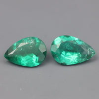 IG* 1.02 CTW Zambian Emerald Pear Pair 8.5x6.5mm