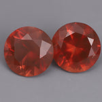IG* 3.17ct Red Oregon Sunstone Faceted Pair 8mm Round